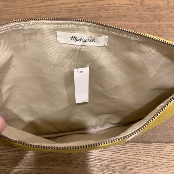 Madewell Yellow Sun Pouch Clutch with Pom Pom NWT - Picture 7 of 7